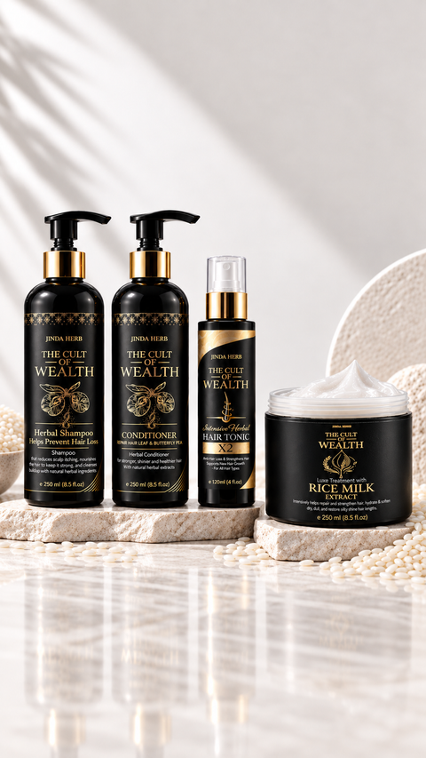 PREORDER THE CULT OF WEALTH × JINDA HERB FRESH MEE LEAF & RICE HAIR RITUAL SET
