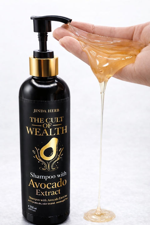 JINDA HERB by The Cult of Wealth  Avocado Fresh Mee Leaf & Pro-Vit B5 SHAMPOO (250 ml)