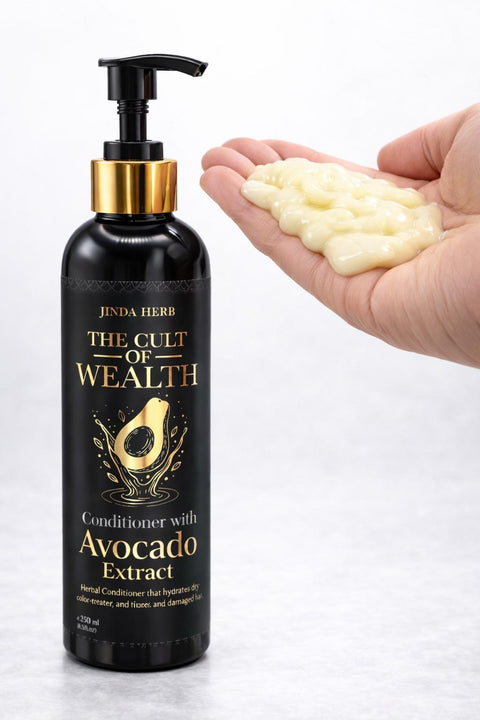 JINDA HERB by The Cult of Wealth  Avocado Fresh Mee Leaf & Pro-Vit B5 CONDITIONER (250 ml)